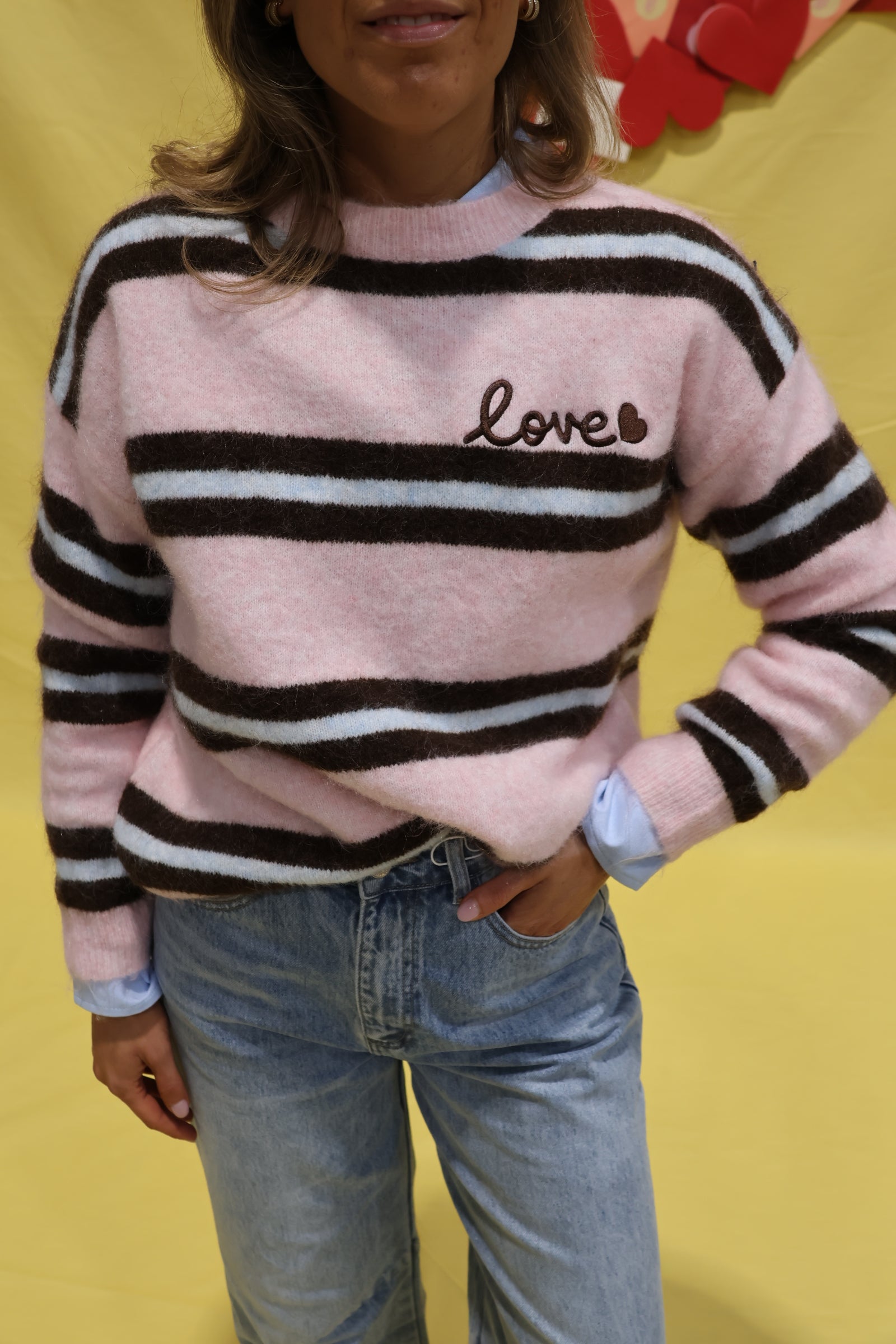 Mina love knit roze/bruin