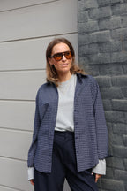 Roxanne geruit hemd marine