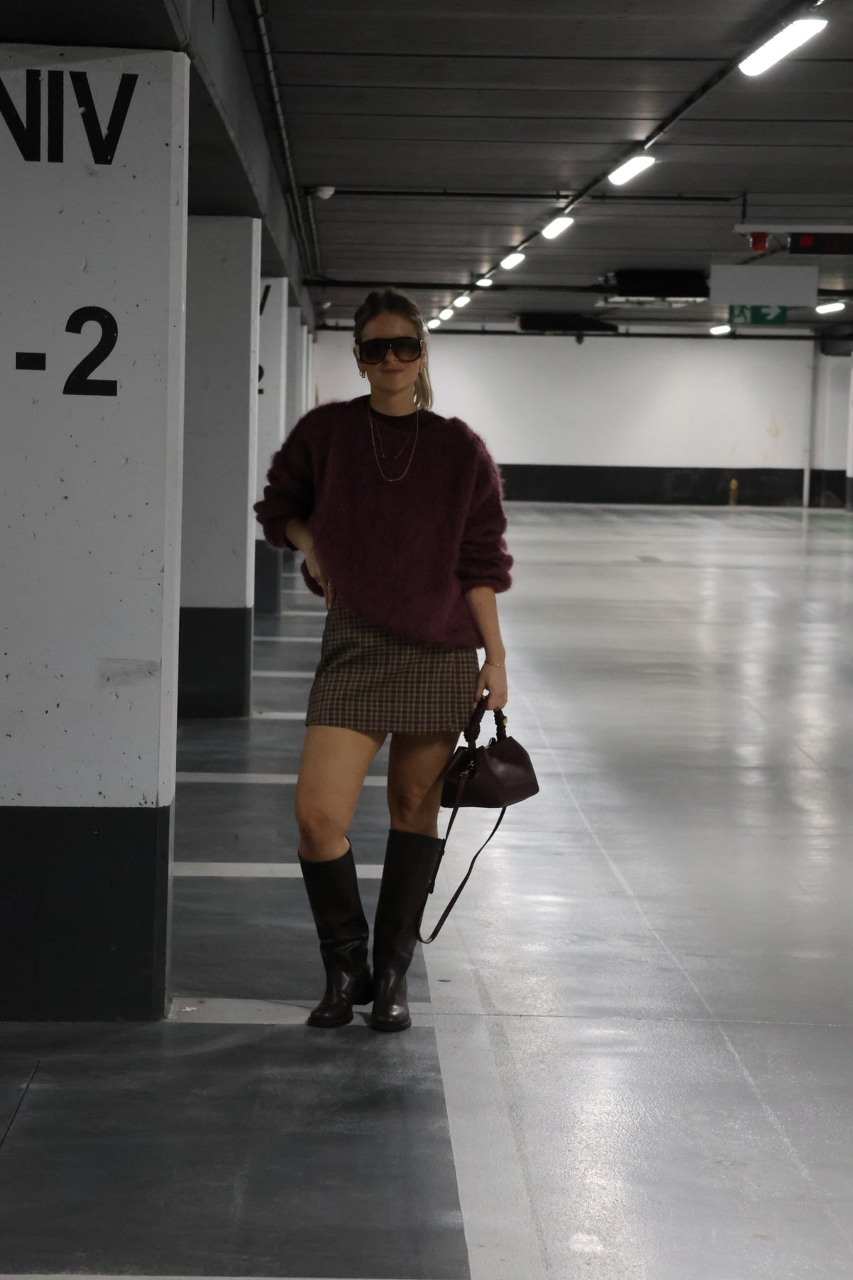 Kelly carreaux skort bruin