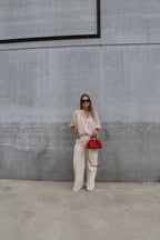 Lieke blouse met wijde mouwen beige