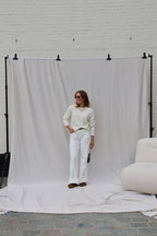 Hanne wide leg jeans wit - extra long