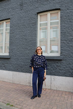 Liz trui met paisley print marine