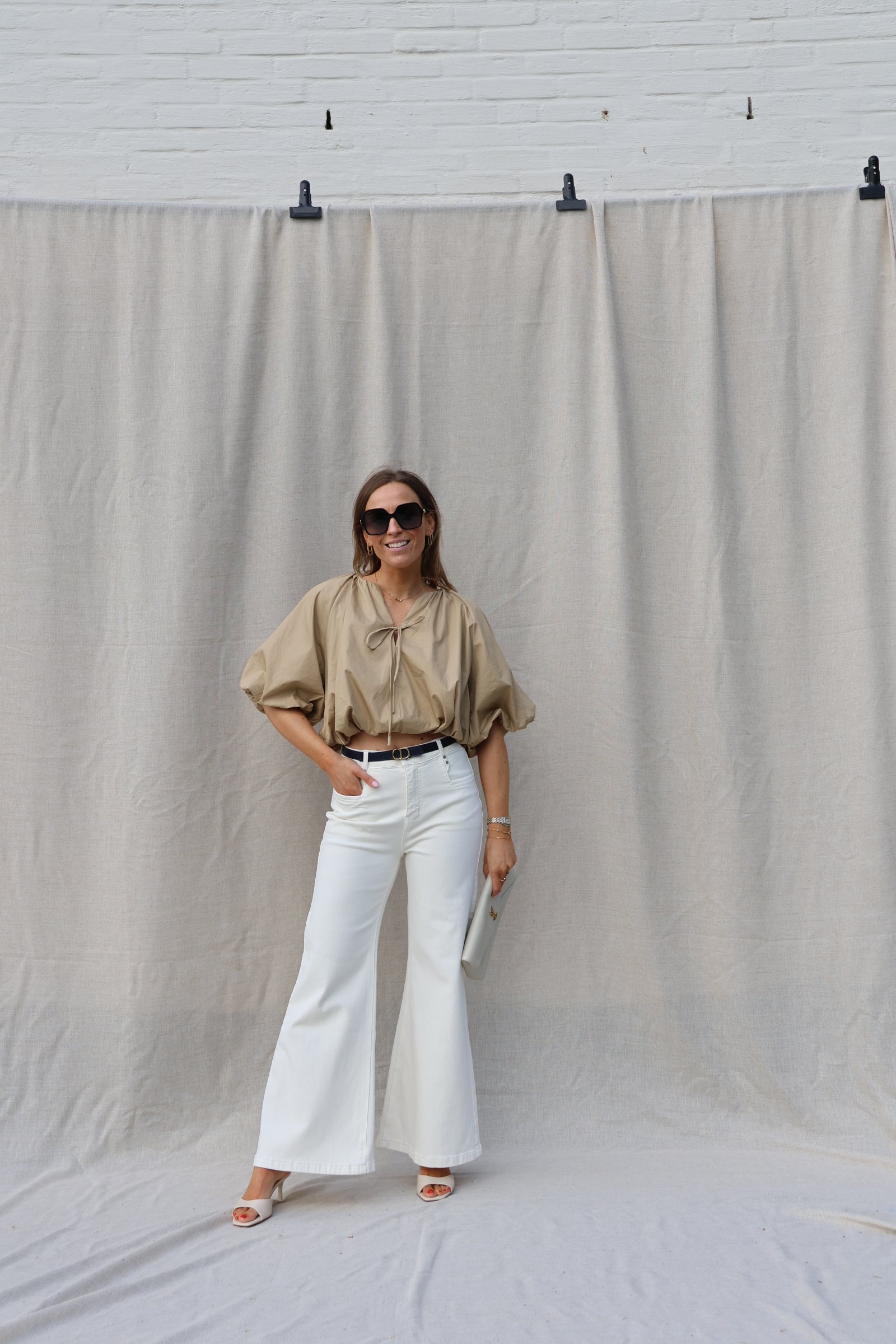 Aline flared jeans ecru