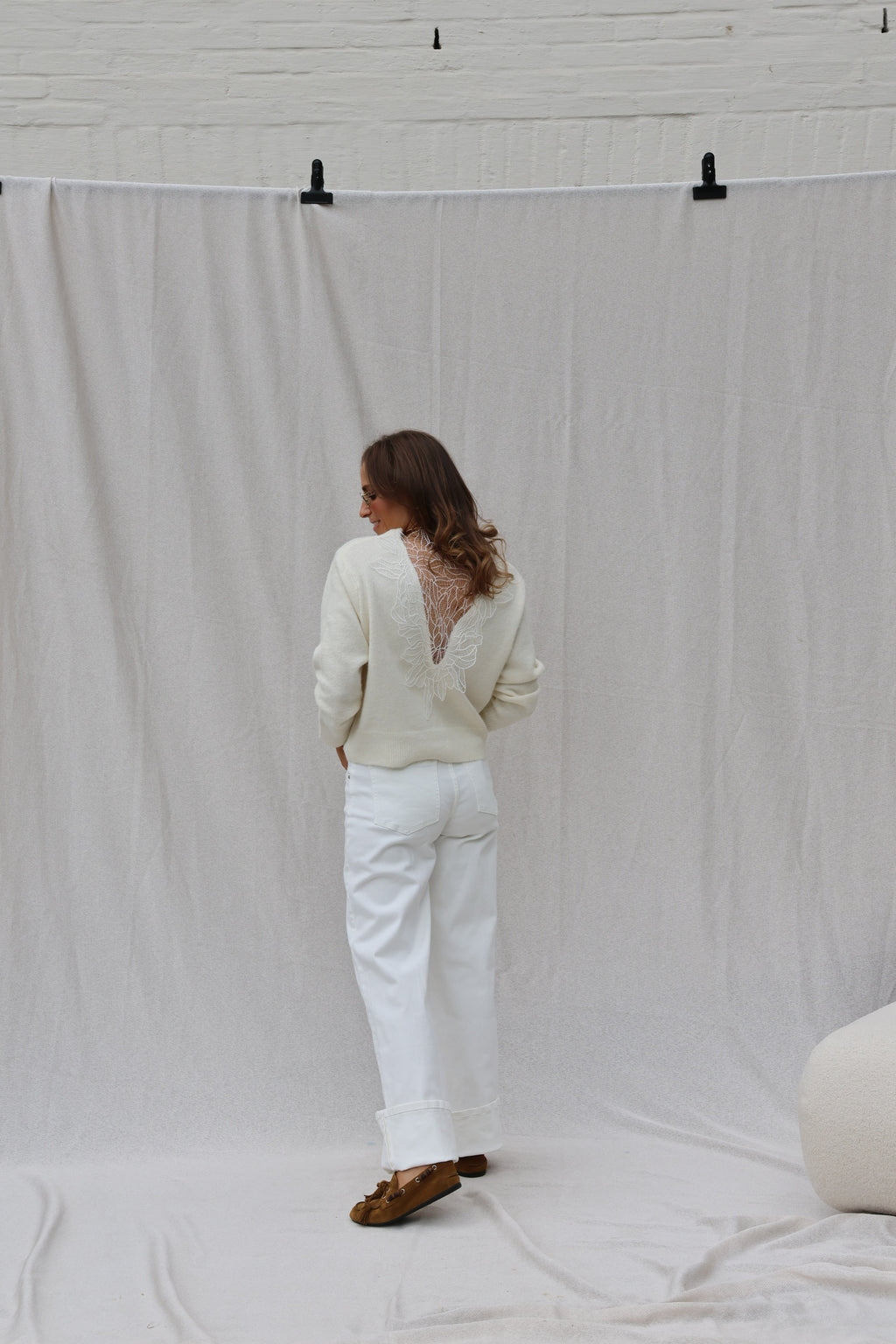 Joëlle knit met kanten rugdetail