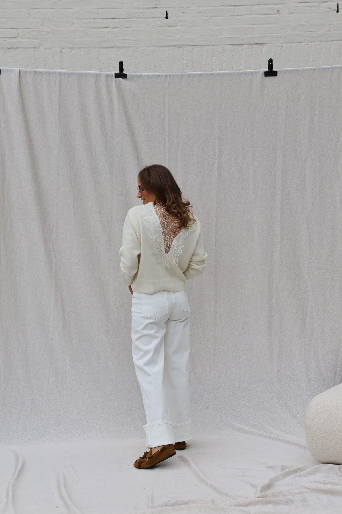 Joëlle knit met kanten rugdetail