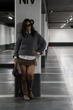 Kelly carreaux skort bruin