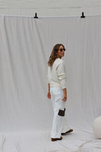 Hanne wide leg jeans wit - extra long