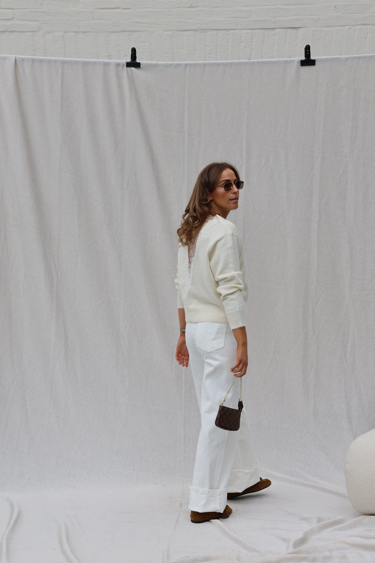 Hanne wide leg jeans wit - extra long