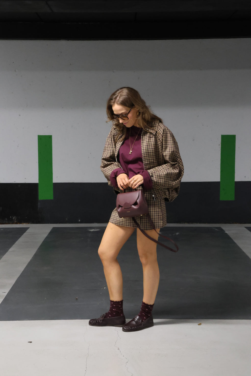 Kelly carreaux skort bruin