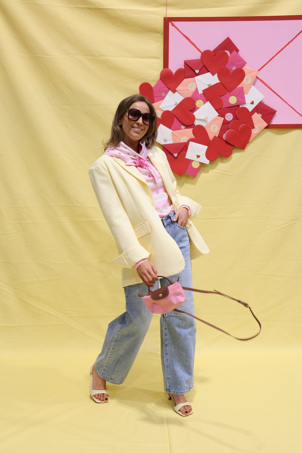 Poppy detail blazer geel