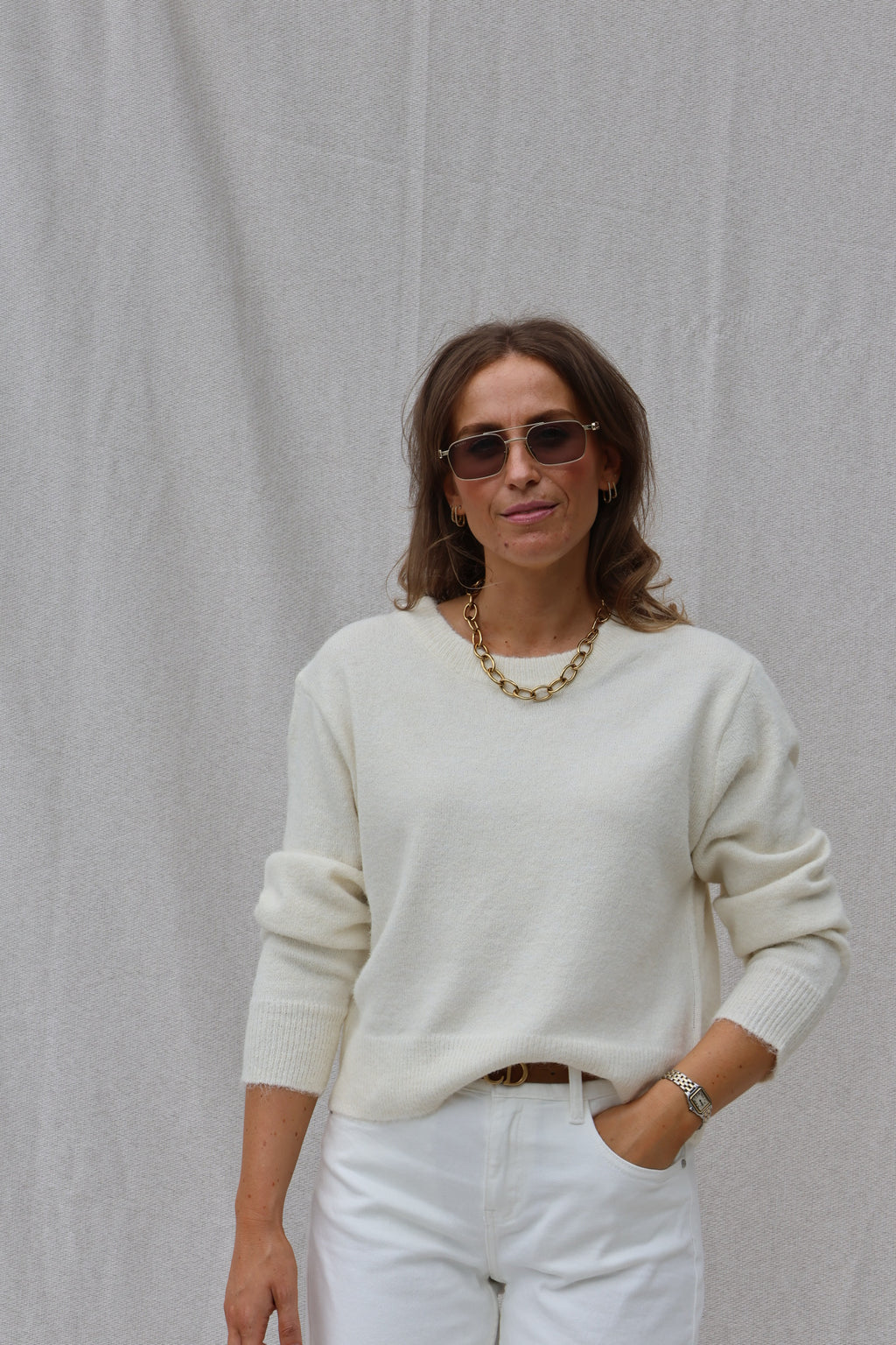 Joëlle knit met kanten rugdetail