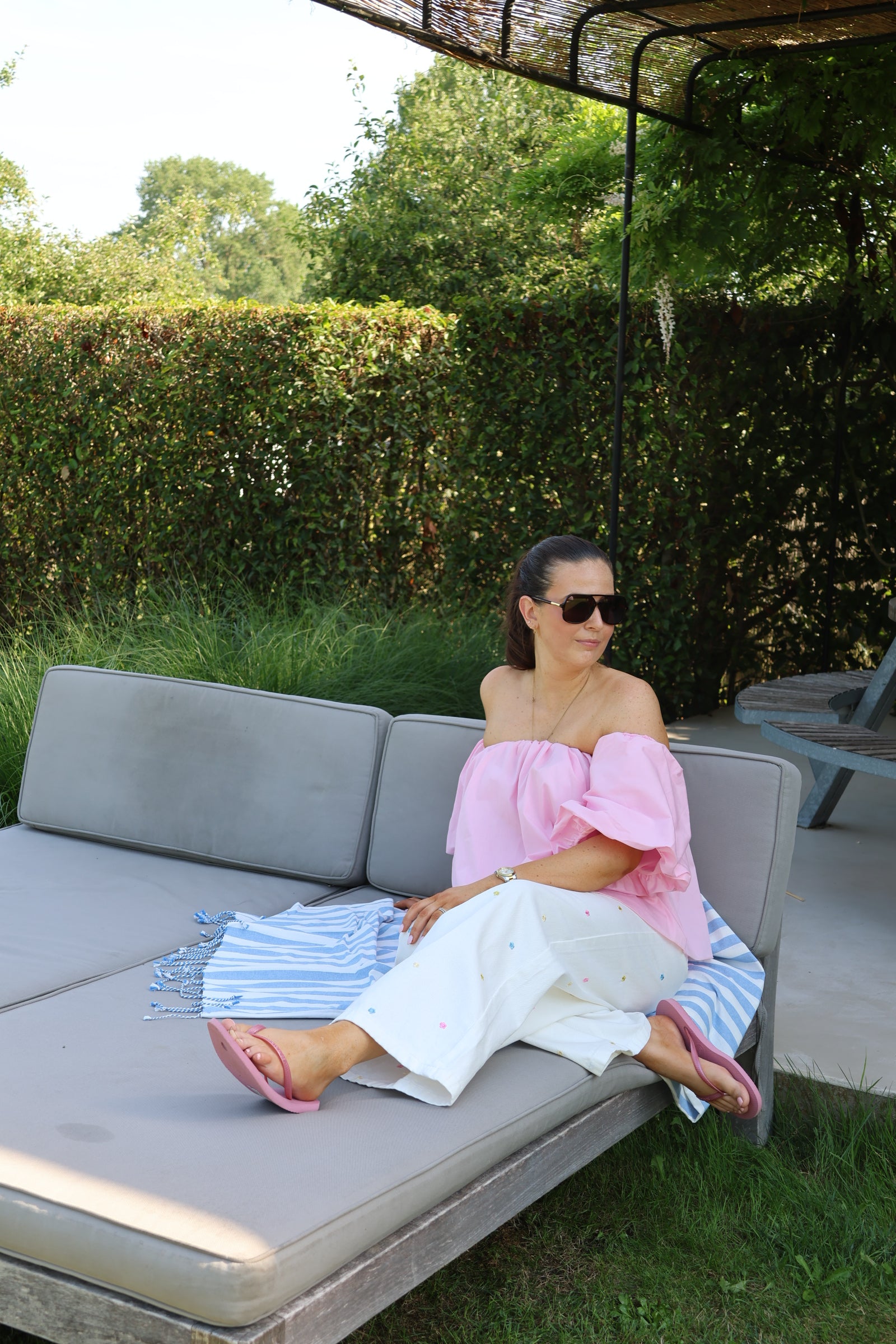 Lea off shoulder blouse roze
