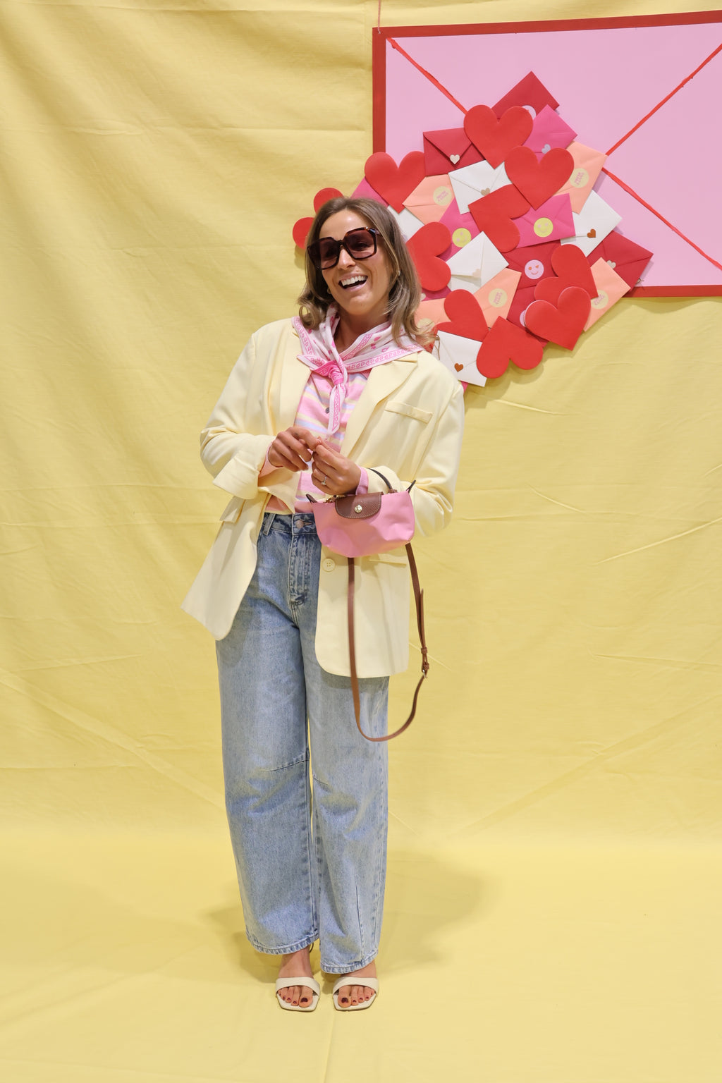 Poppy detail blazer geel