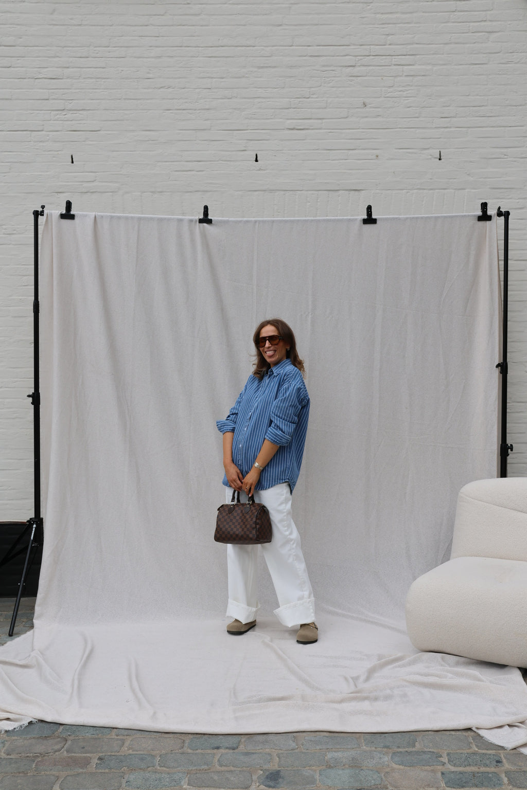 Hanne wide leg jeans wit - extra long