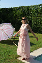 Camilla top met kant roze