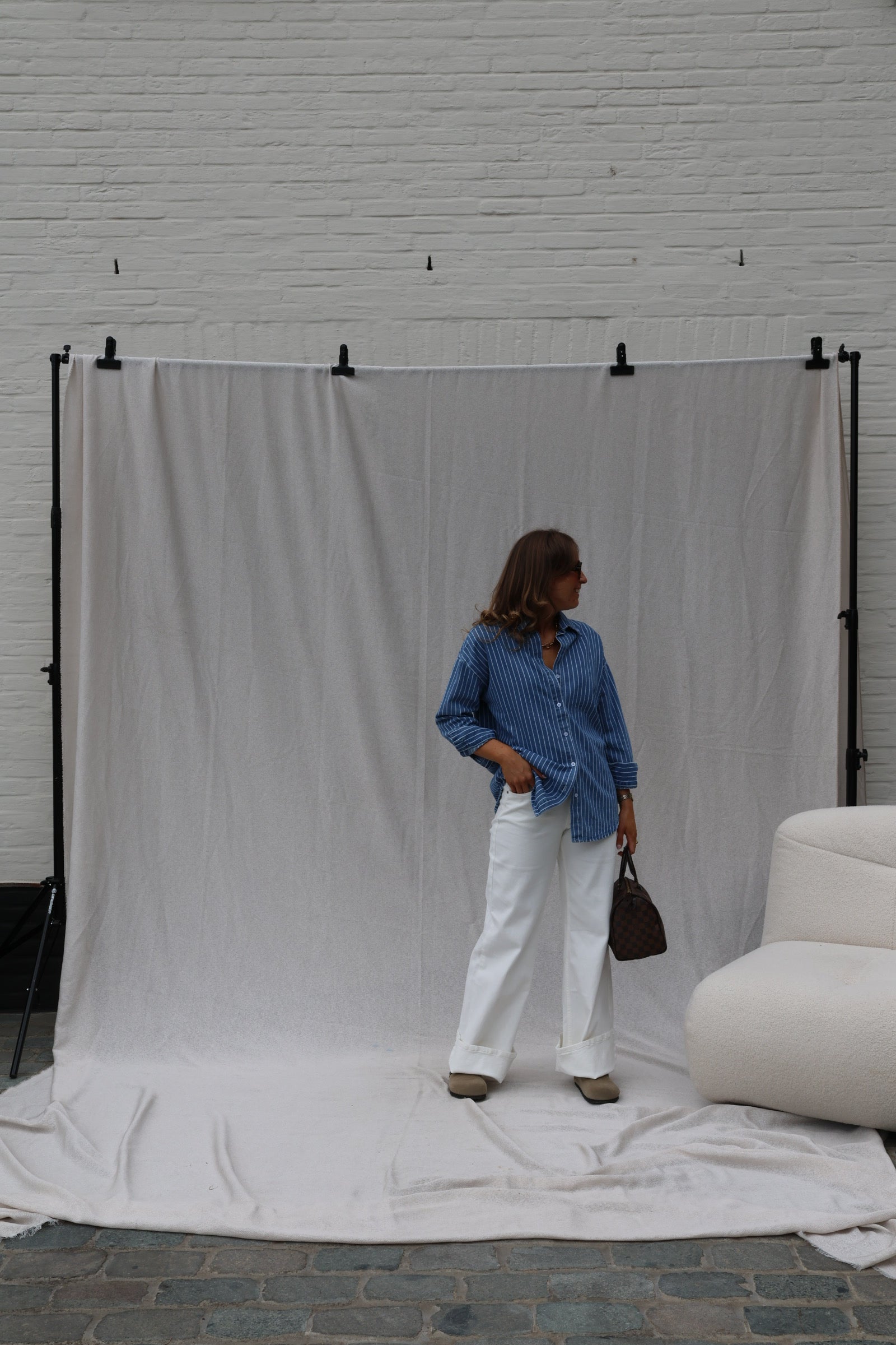 Jeanne gestreept jeanshemd