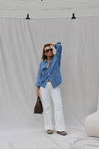Jeanne gestreept jeanshemd