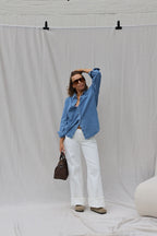 Jeanne gestreept jeanshemd