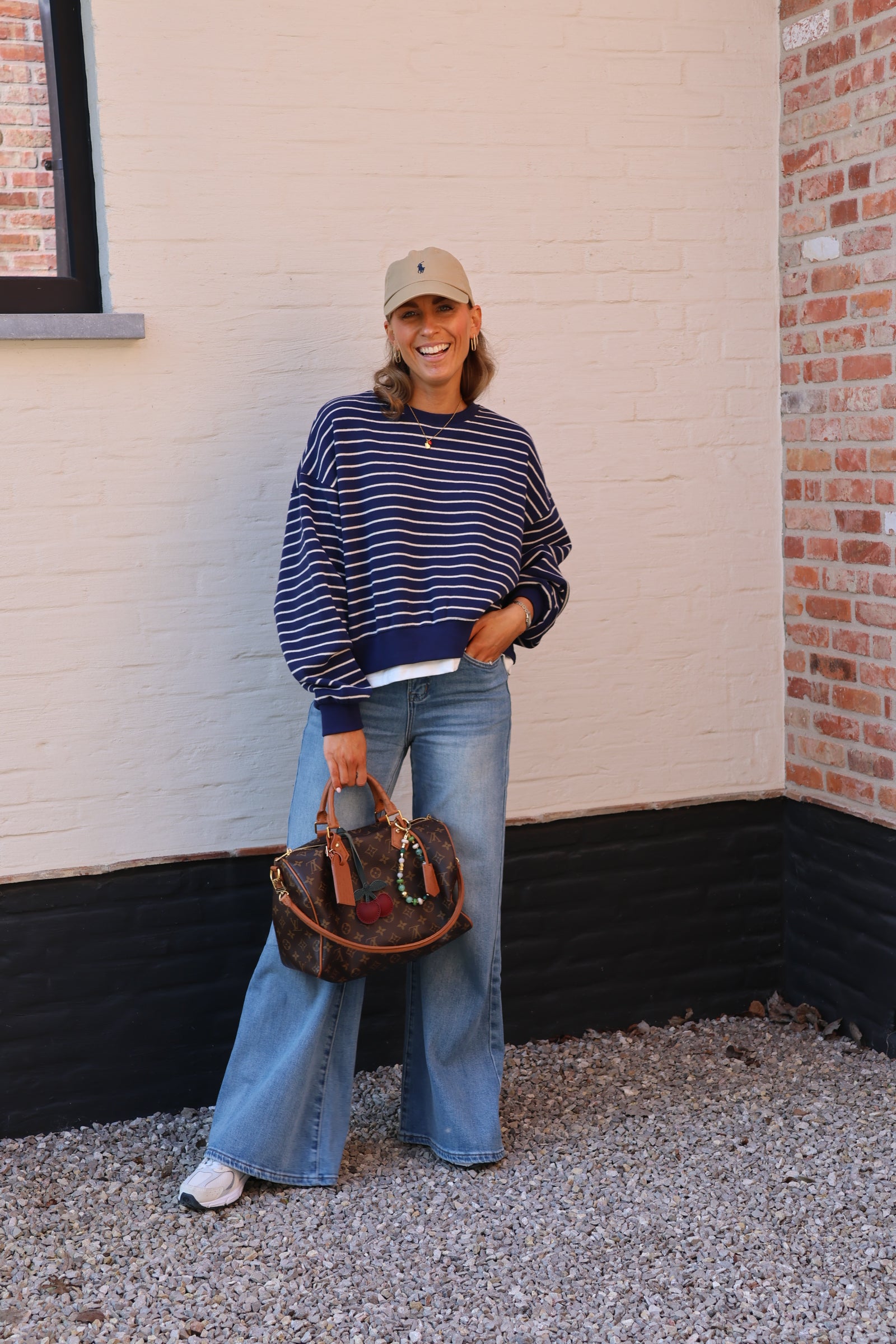 Lumi striped sweater marine