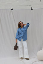 Jeanne gestreept jeanshemd