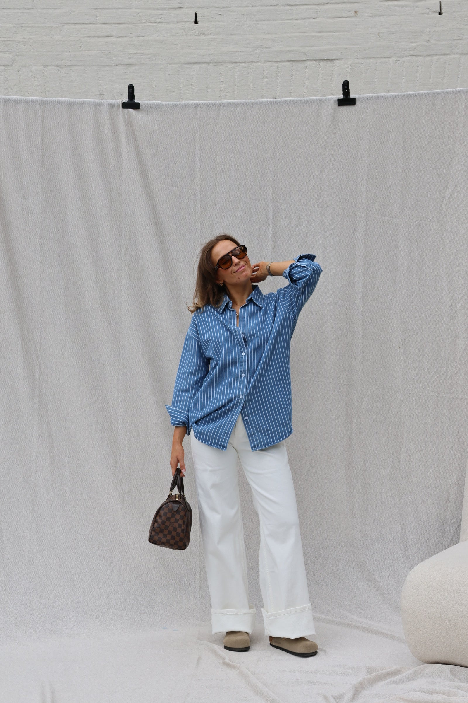 Hanne wide leg jeans wit - extra long