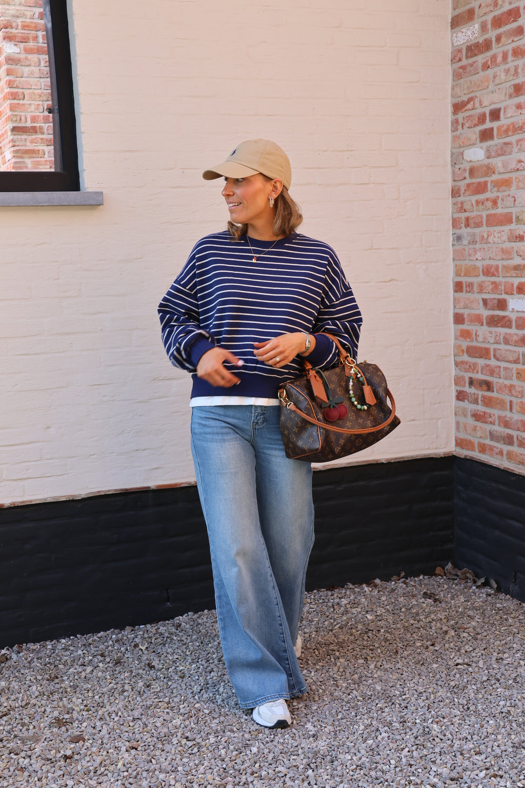 Lumi striped sweater marine