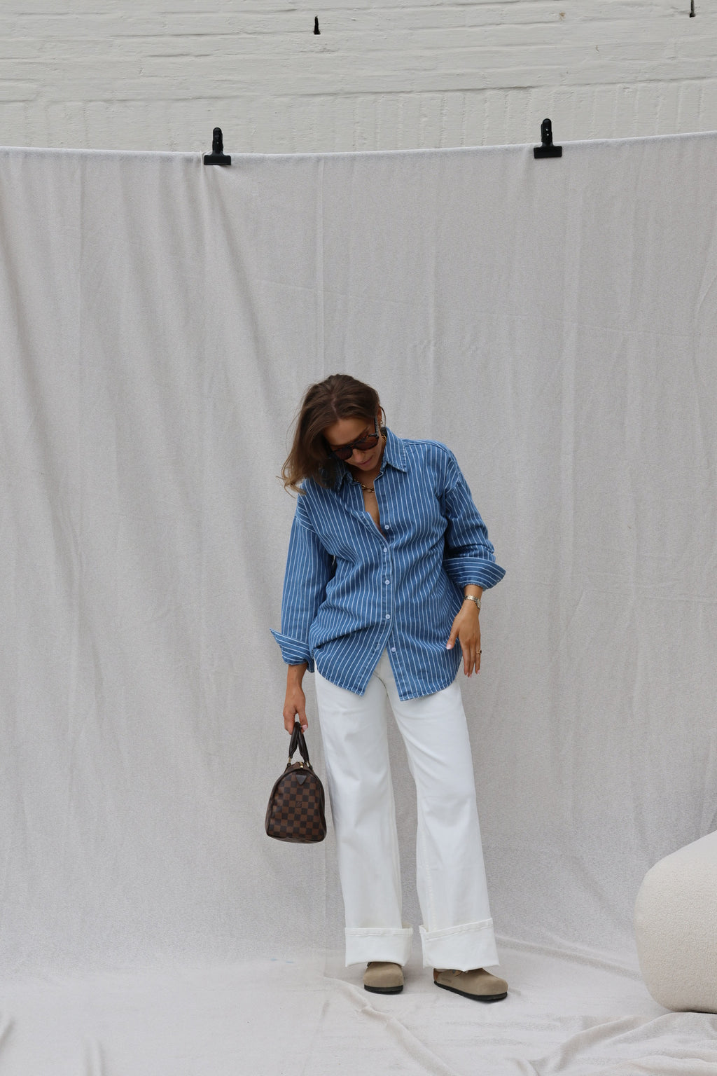 Jeanne gestreept jeanshemd