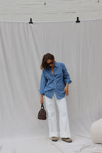 Jeanne gestreept jeanshemd