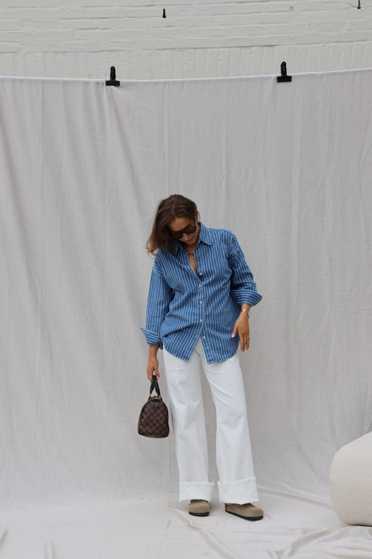 Jeanne gestreept jeanshemd