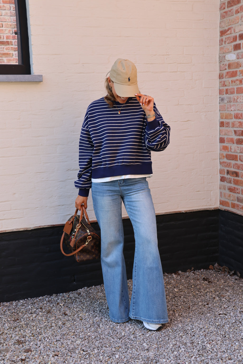 Lumi striped sweater marine
