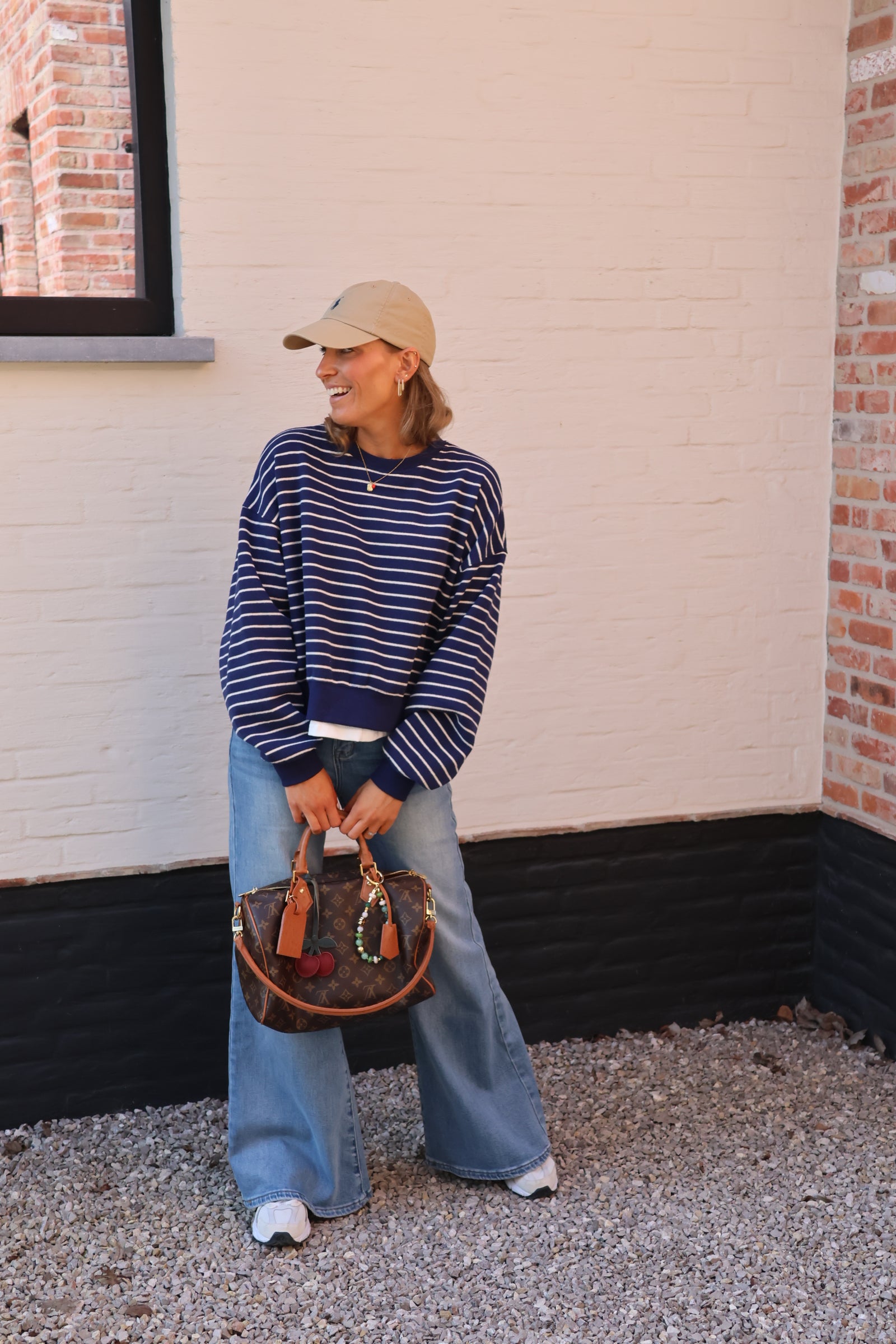 Lumi striped sweater marine