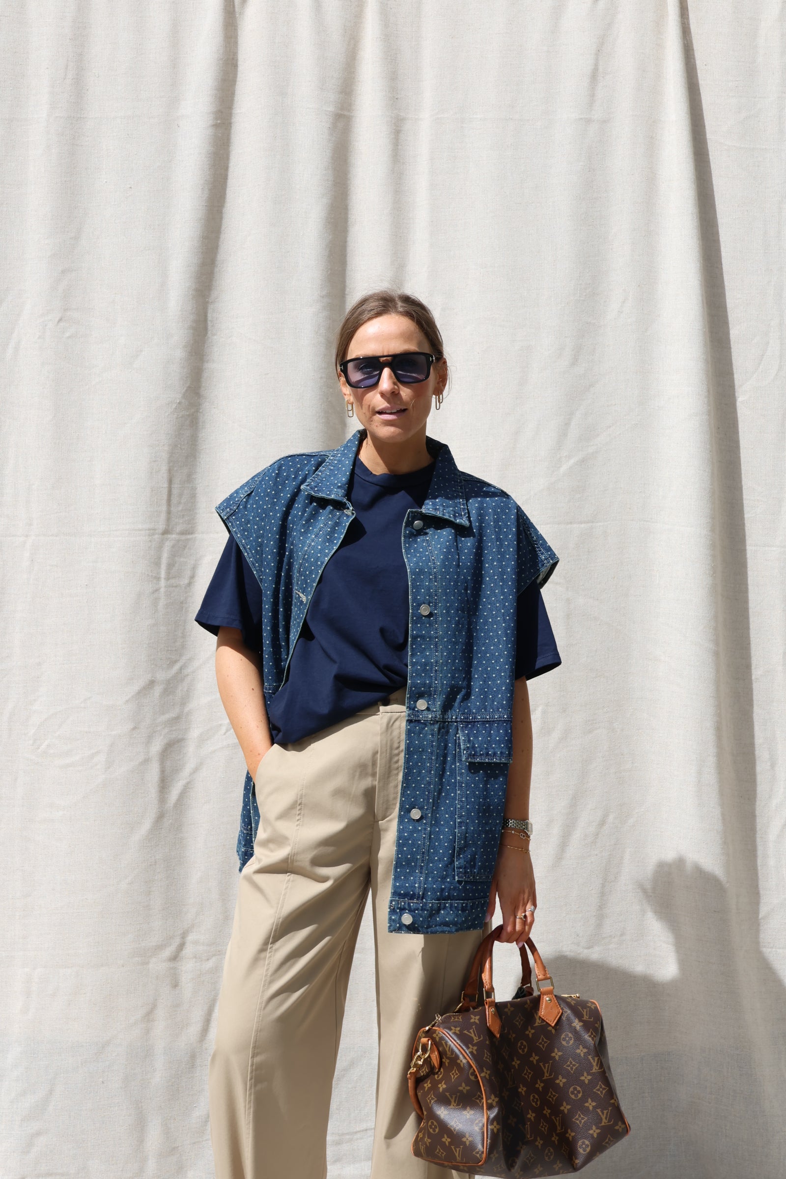Noa polkadot jeans vest