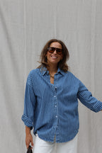 Jeanne gestreept jeanshemd