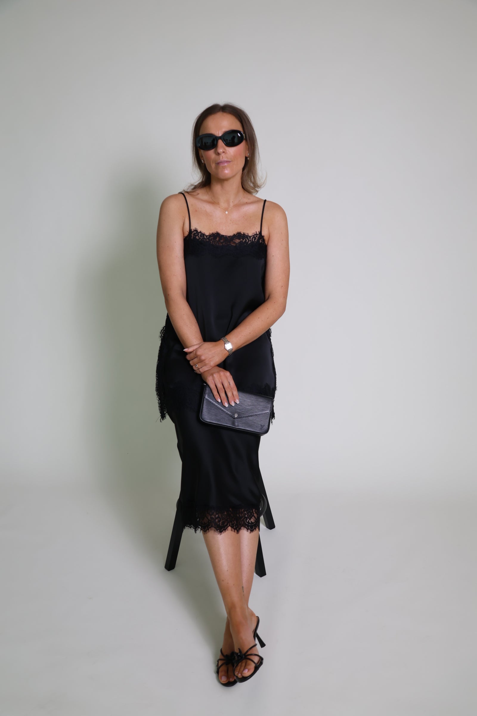 Carolyn midi rok zwart