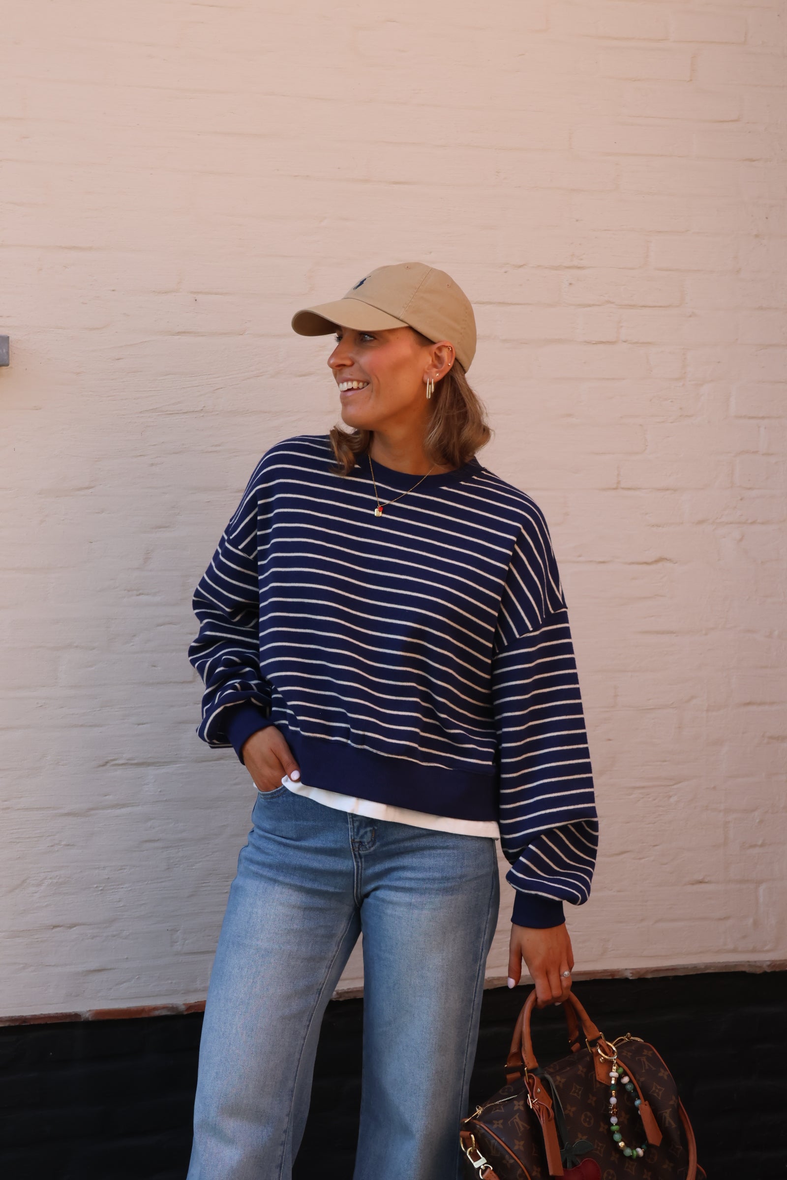 Lumi striped sweater marine