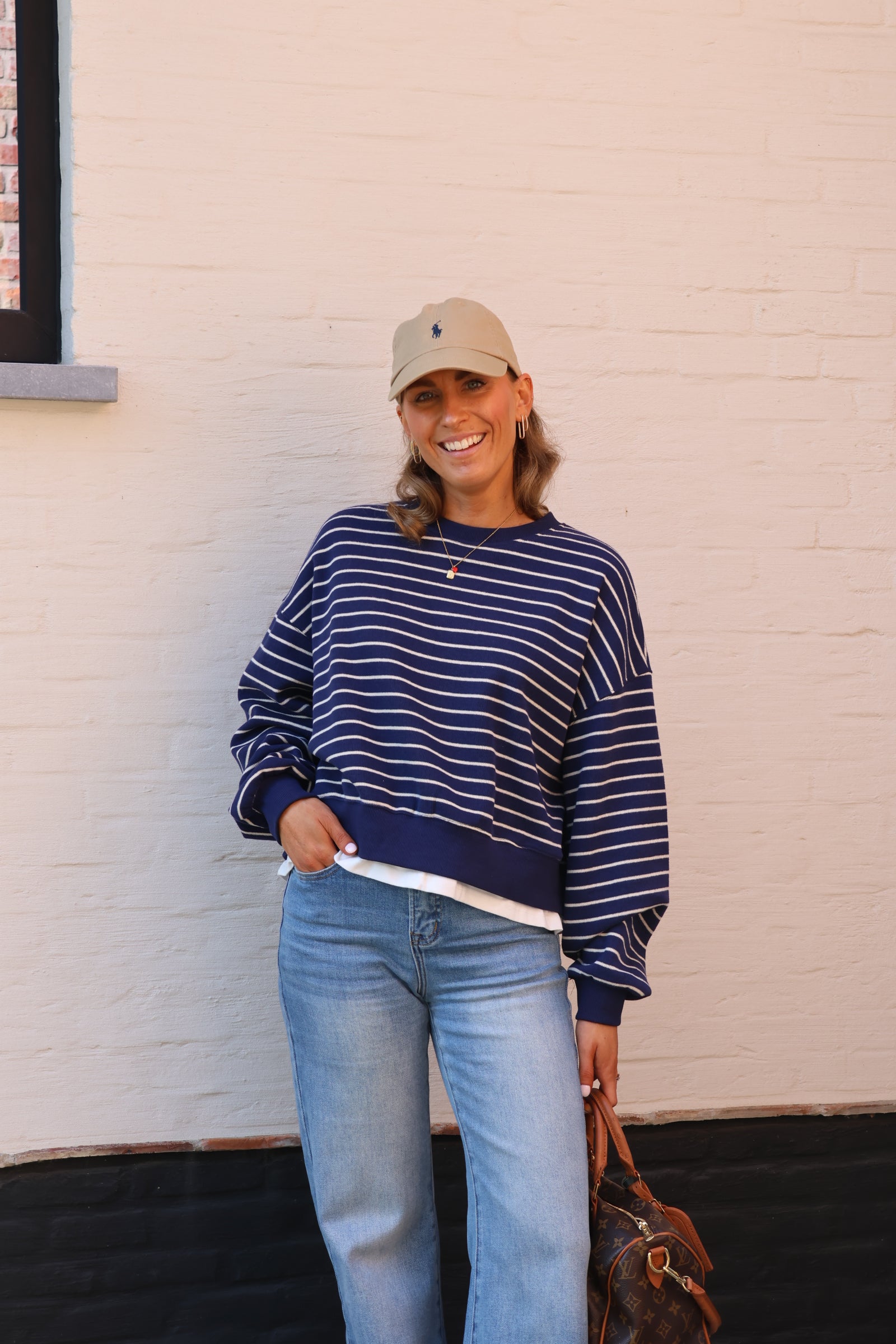 Lumi striped sweater marine