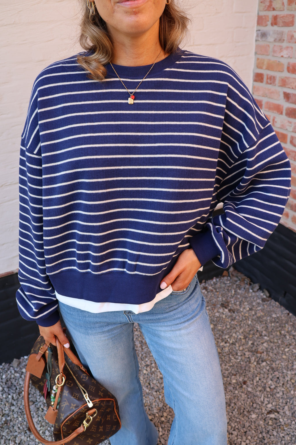 Lumi striped sweater marine