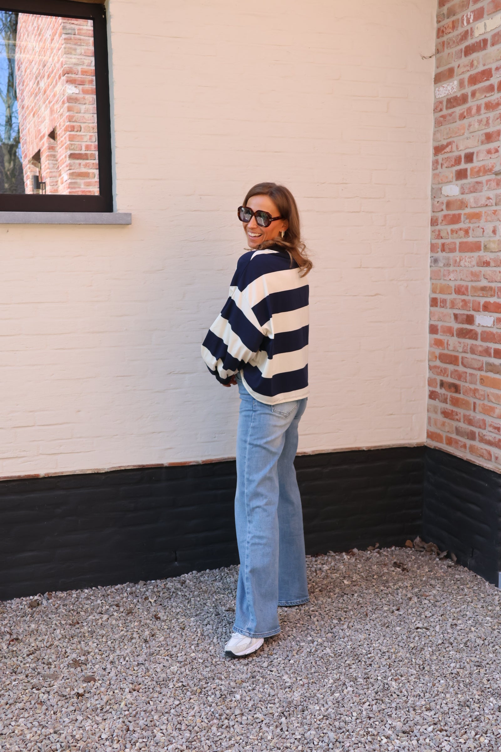 Juna striped sweater marine