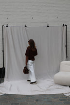 Laura T-shirt met polkadot mouwen bruin
