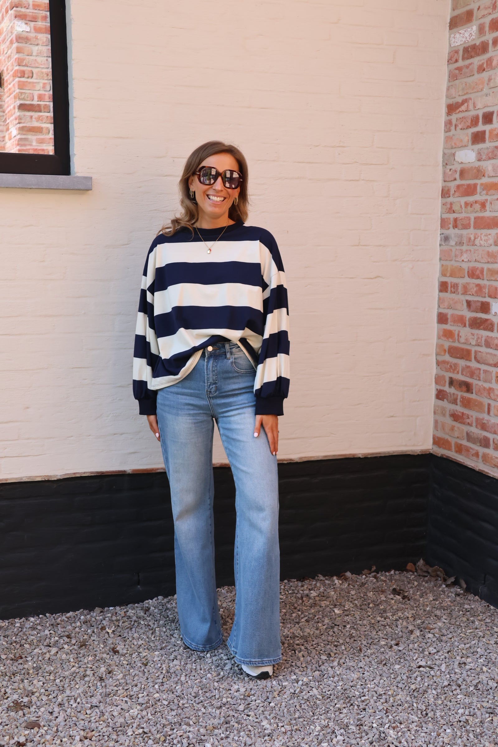 Juna striped sweater marine