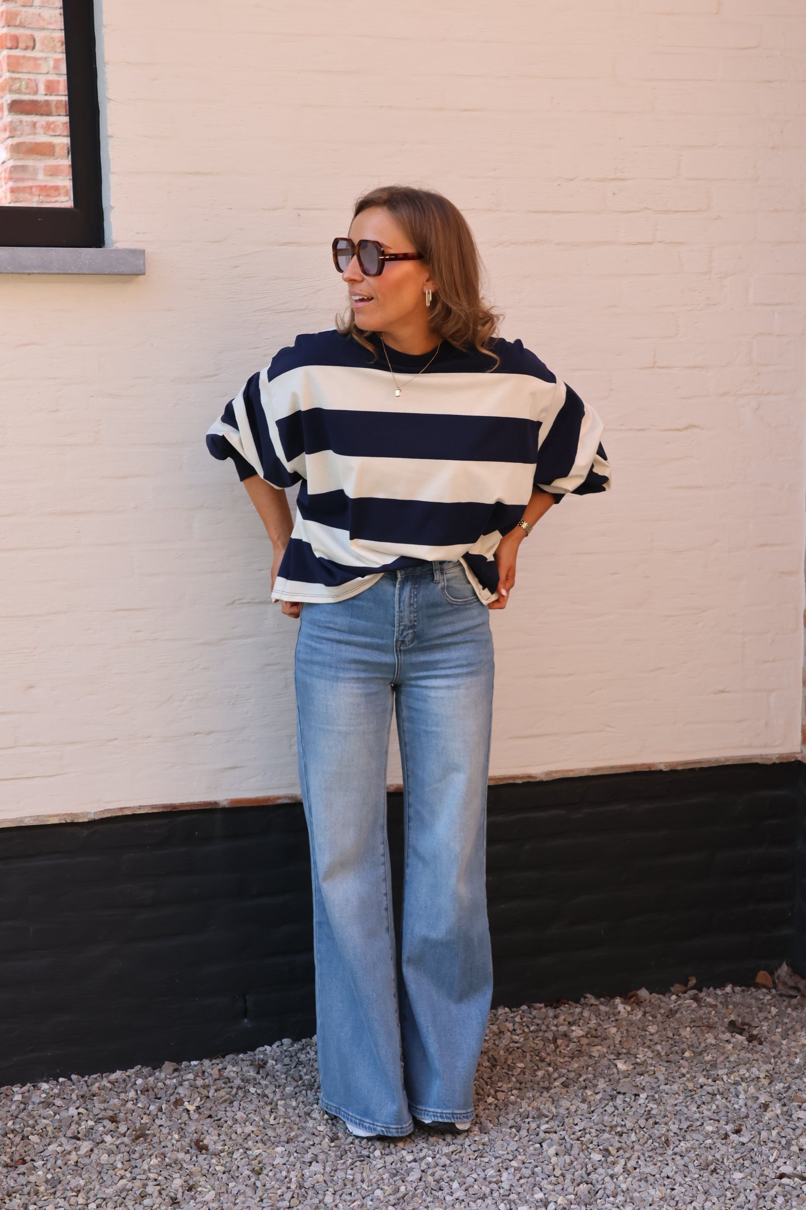 Juna striped sweater marine