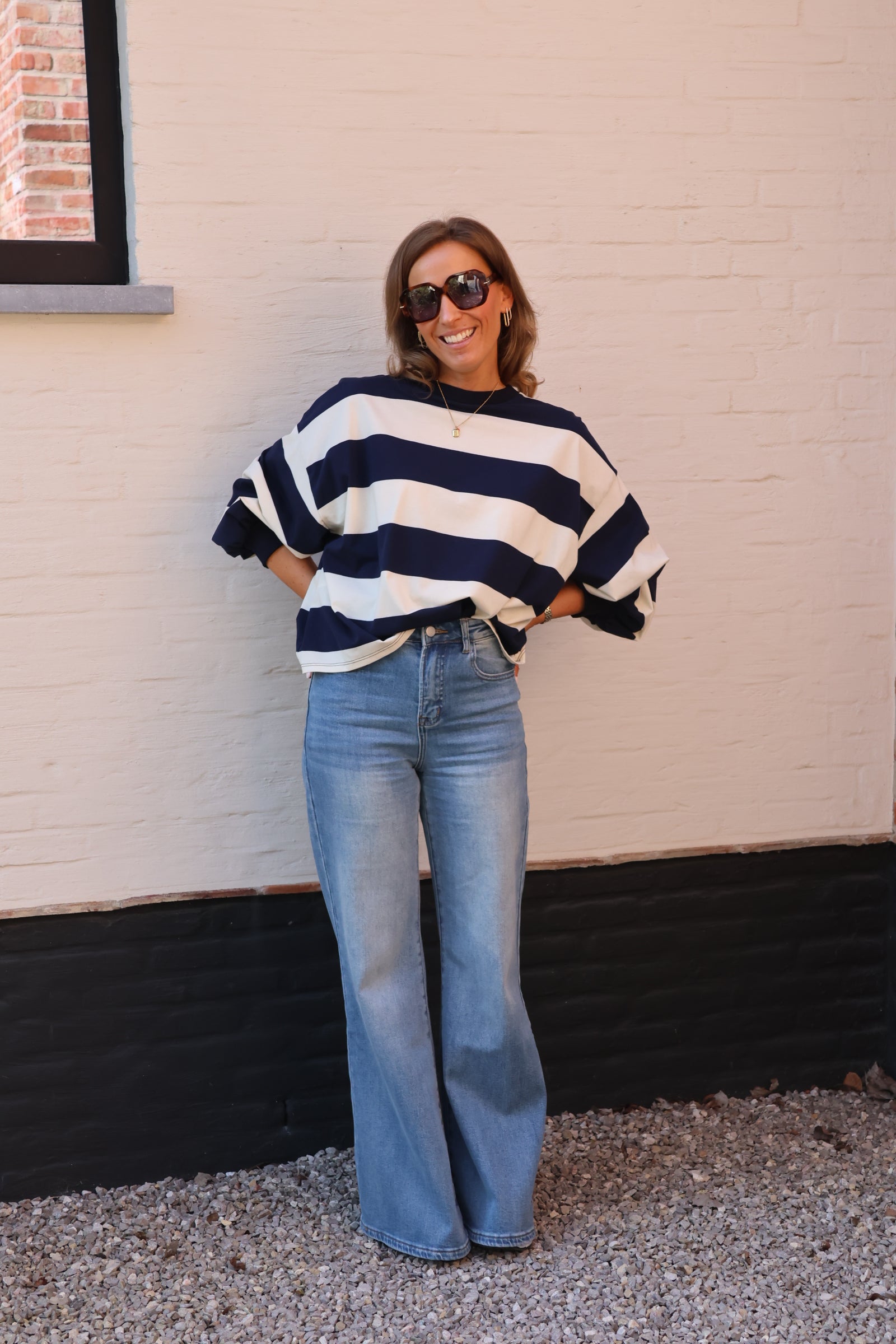 Juna striped sweater marine