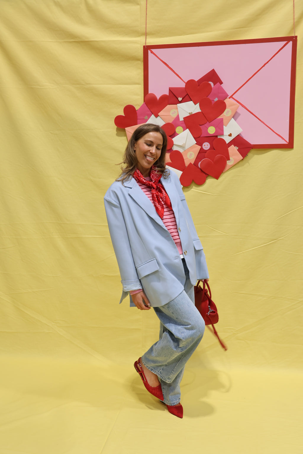 Cara oversized blazer lichtblauw