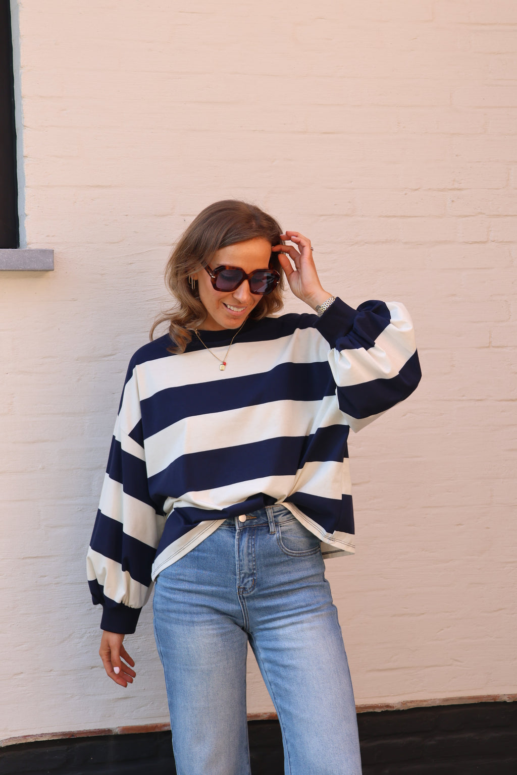 Juna striped sweater marine