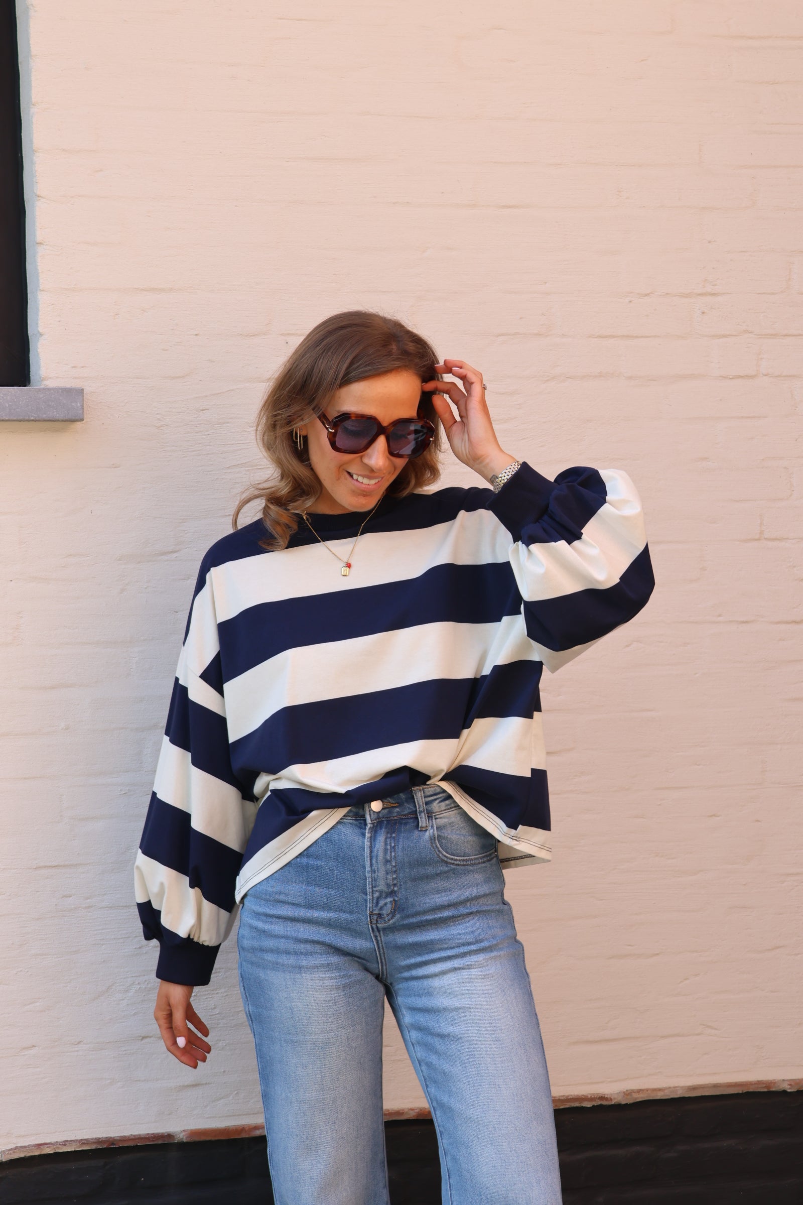 Juna striped sweater marine