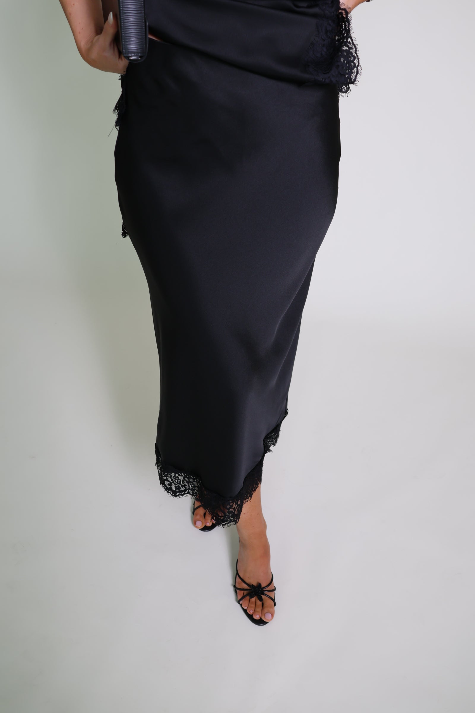 Carolyn midi rok zwart