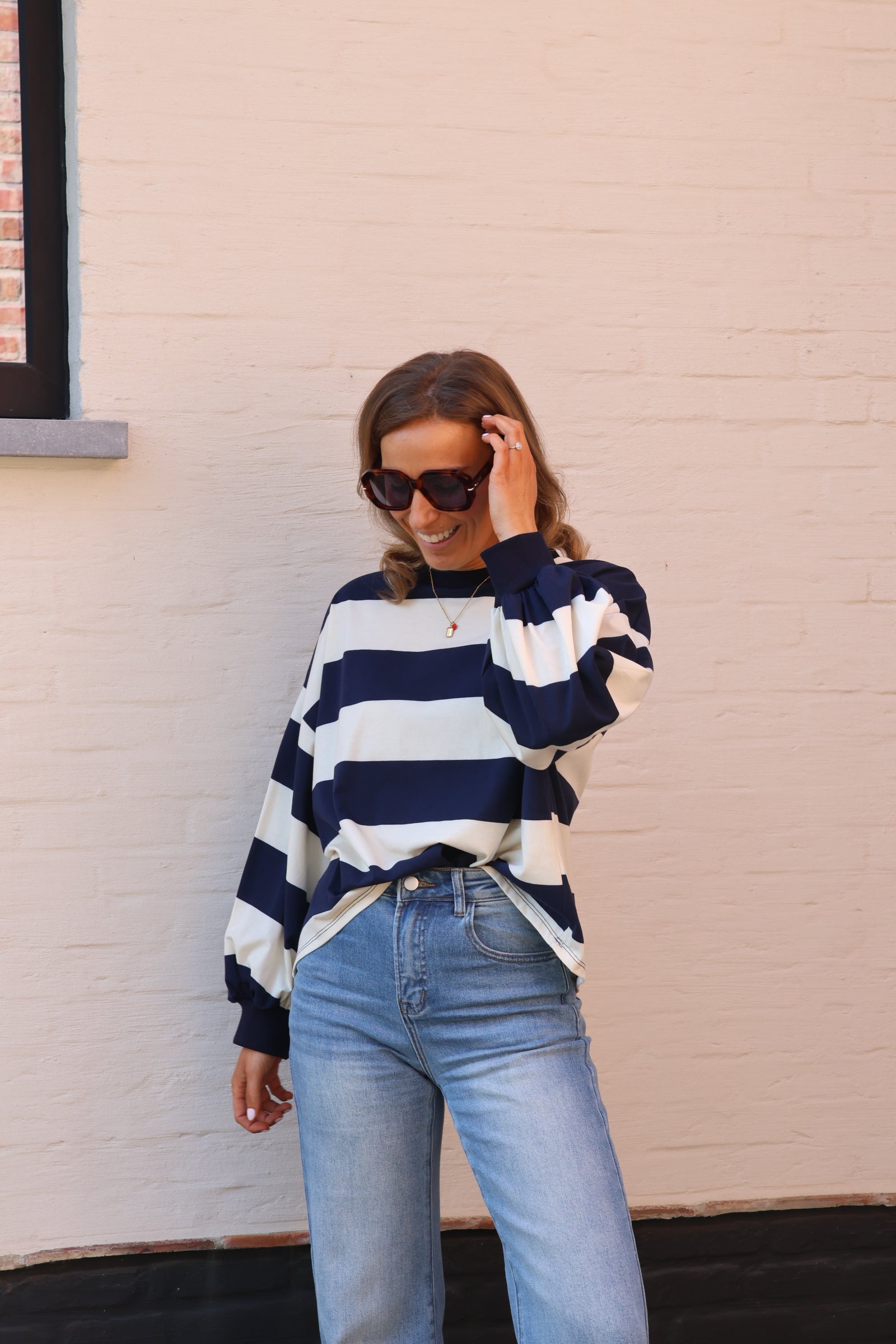 Juna striped sweater marine