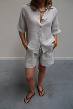 Mia linnen set beige