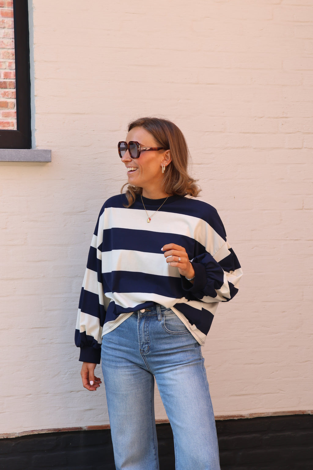 Juna striped sweater marine