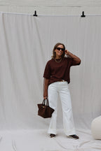Hanne wide leg jeans wit - extra long
